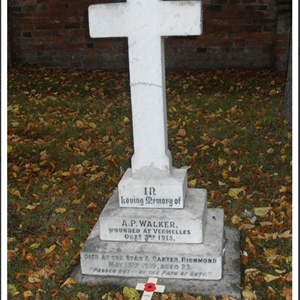 Pte Albert Walker's grave in St Giles Church, Balderton