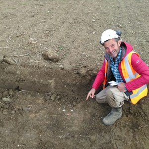 You see before you a happy man! Although we found individual tesserae on the Hoar Hill site, we never found an undamaged section like this.