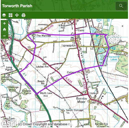 Torworth Parish Council Boundary as defined by Bassetlaw District Council