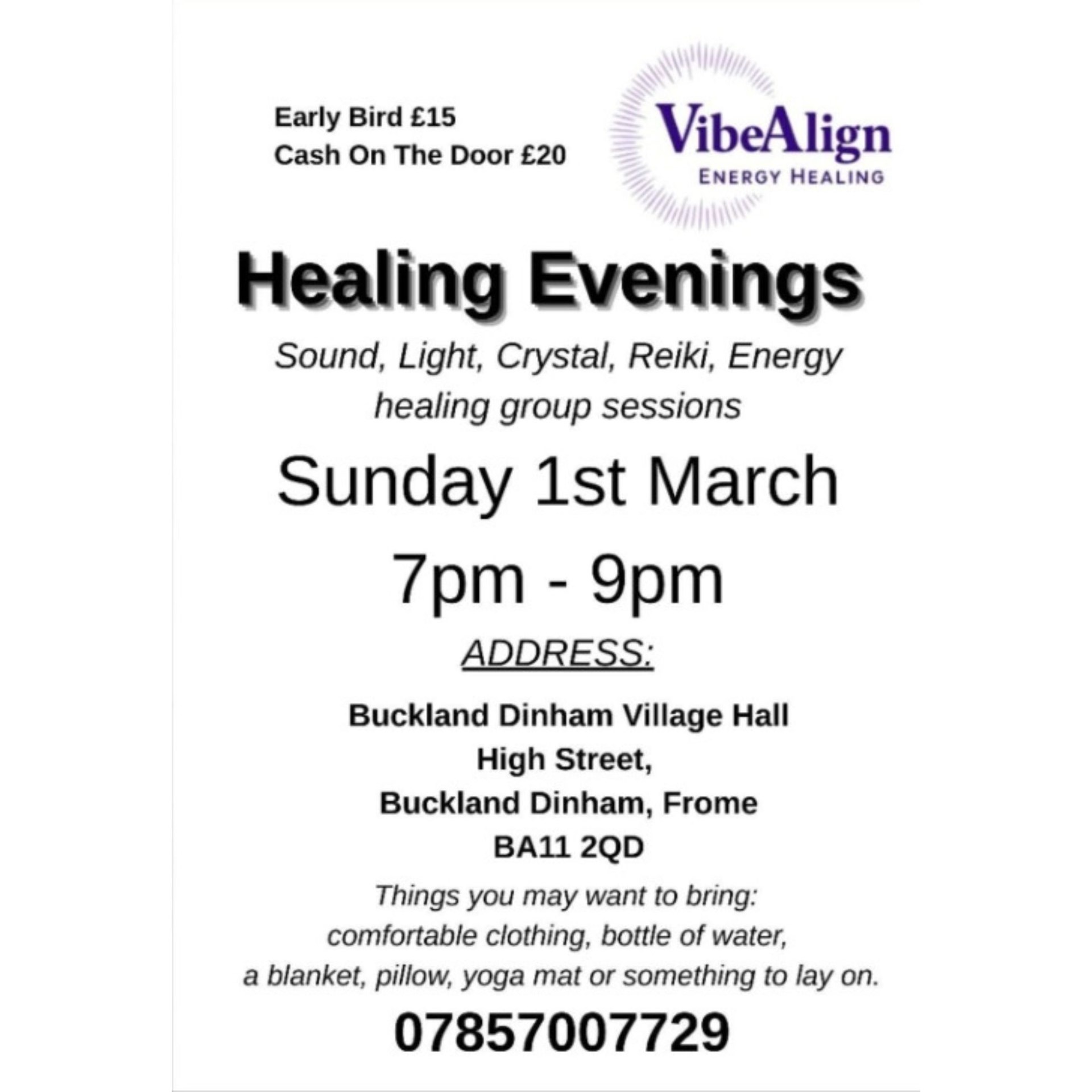 Buckland Dinham Healing Evenings 1st March