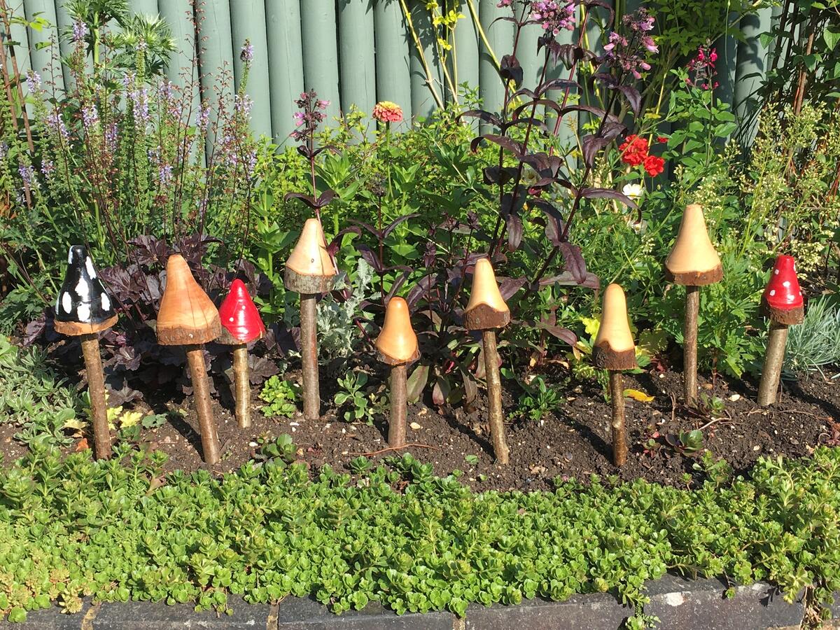 Garden Toadstools made from Long Break Wood