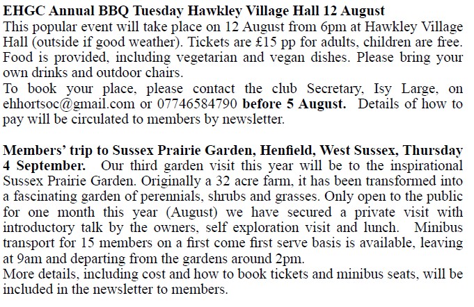Hawkley Parish E & H Gardeners' Club