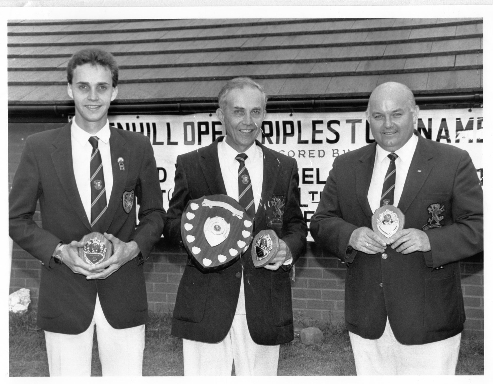Winning the Penhill Triples with son Richard and Len Webley in 1988