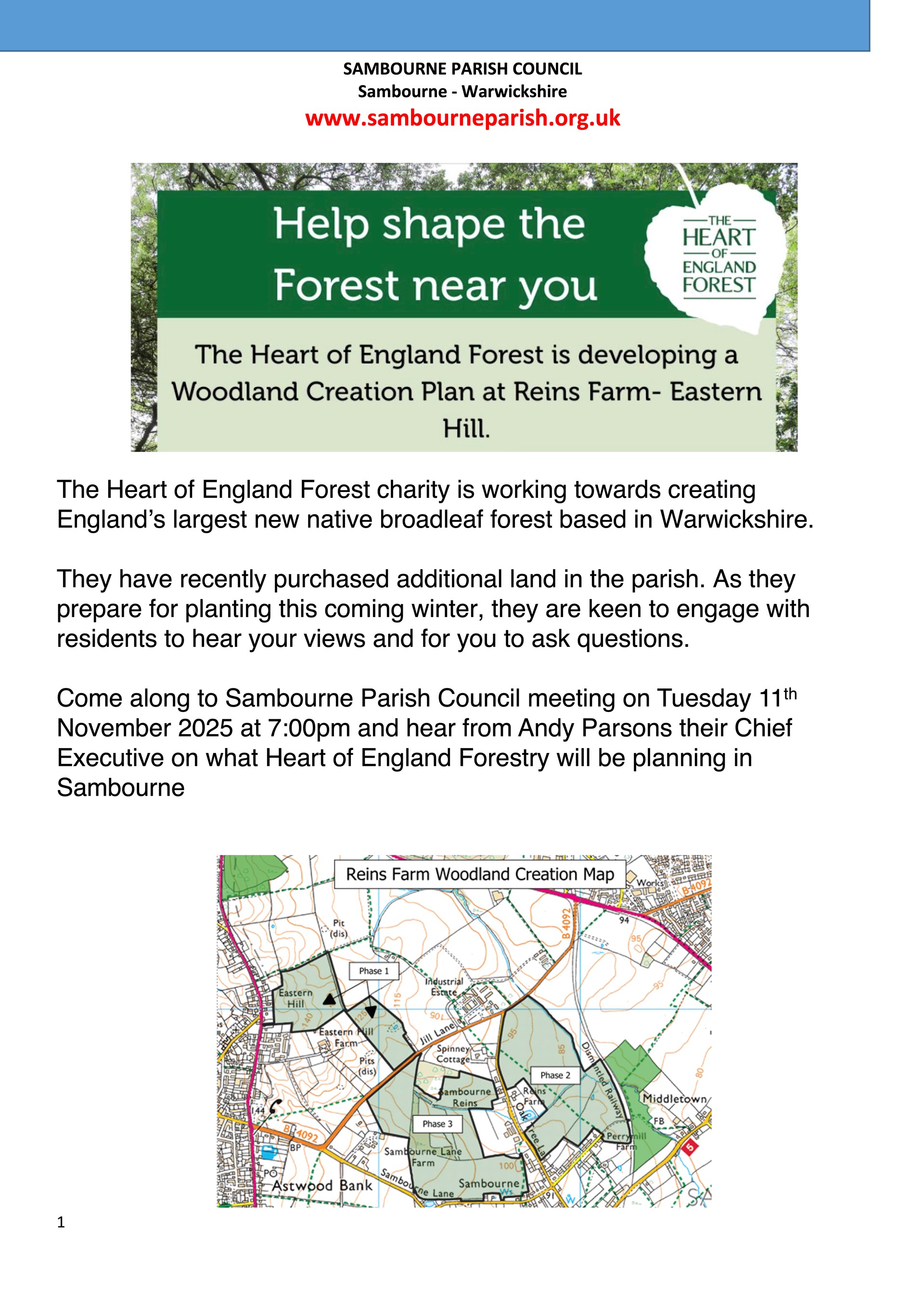 Sambourne Parish Council Home