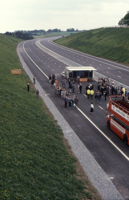 The official opening of junction 1 in June 1986. Photo copyright Mike Dodman