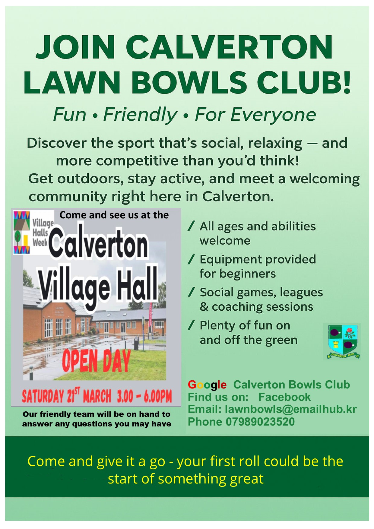 Calverton Park Bowls Club Home