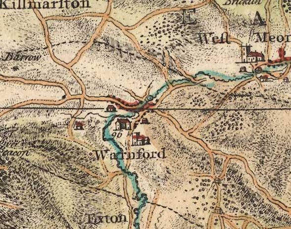 Warnford, Taylor's one inch map of Hampshire, 1759