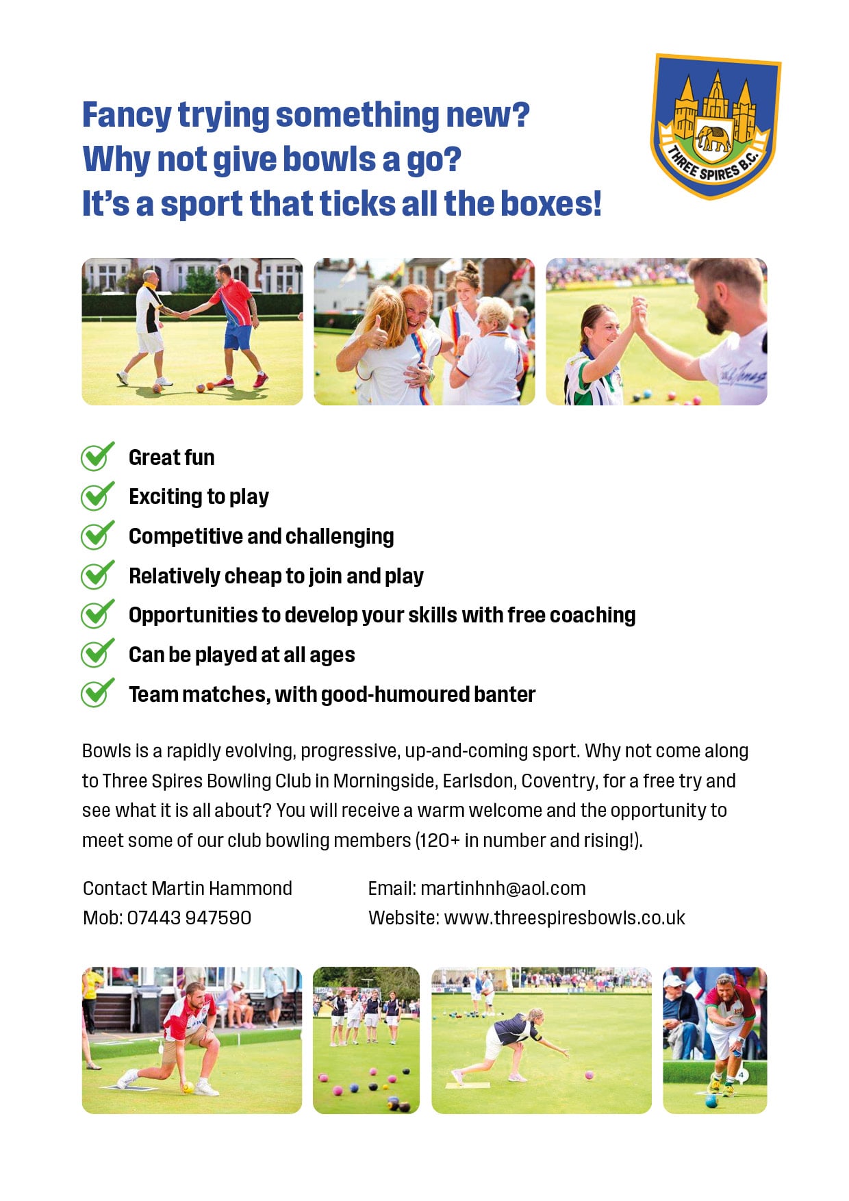 Three Spires Bowling Club Home