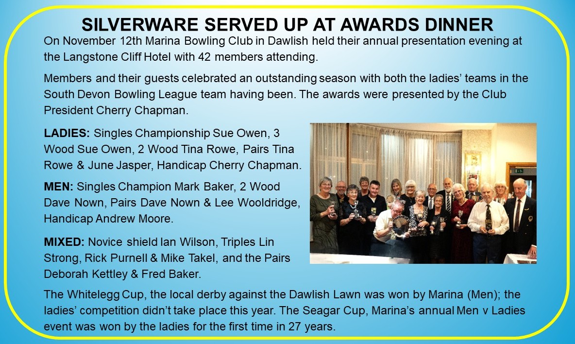Marina Bowling Club Dawlish Latest News