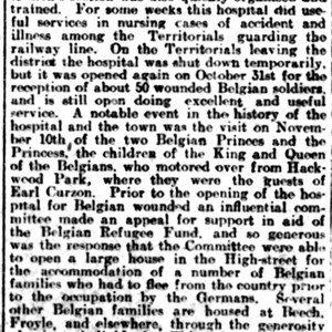 Article from the Hampshire Observer 26th December 1914.