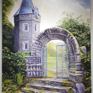 'Chateau Rochefort-en-Terre, Brittany' Oil by Anthony Reeves