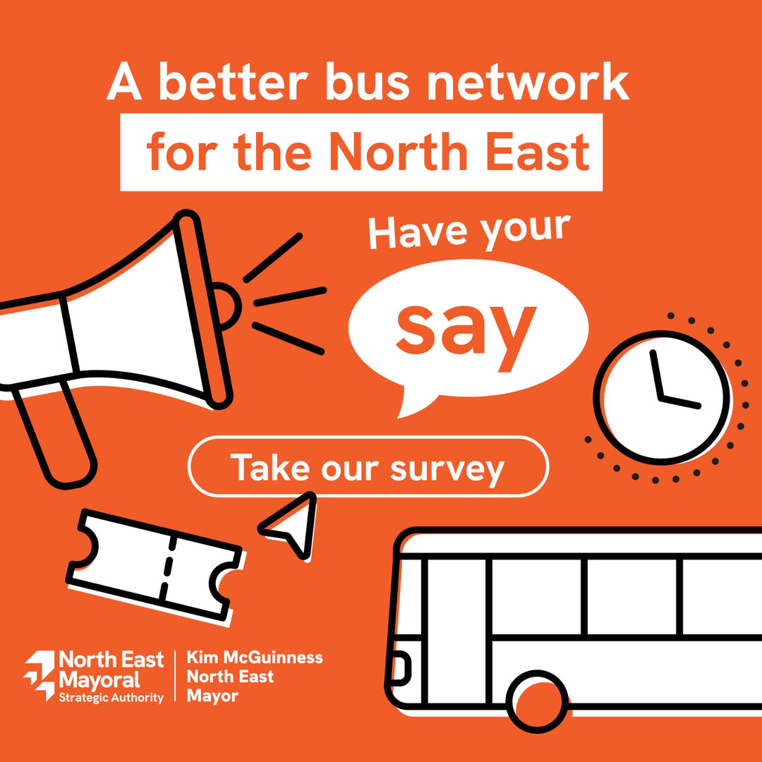 Have a say in the future of bus services in the North East.  The North East Mayoral Authority are inviting people to take part in their consultation on bus franchising in the region.