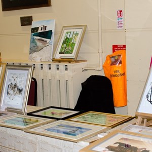 Stall selling pictures at craft fair