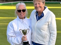 Ladies Bradfield winner Sandra Williams and runner up, Yvonne Taylor