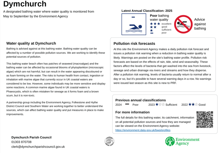 Dymchurch Parish Council Beach Water Quality