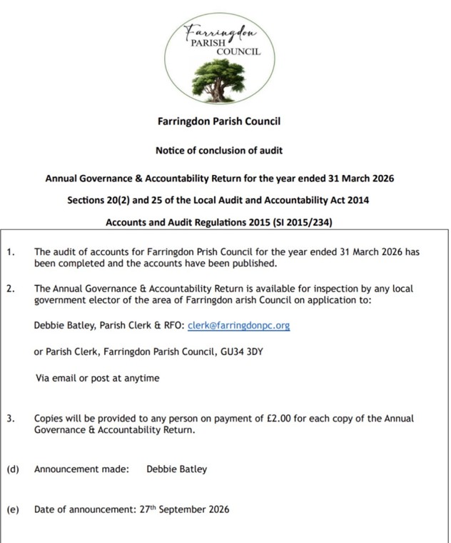 Farringdon Parish Council Hampshire Home