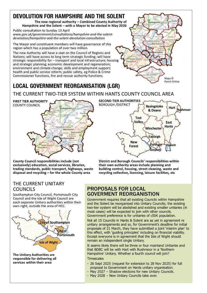 Mapledurwell & Up Nately Parish Council Devolution & LGR