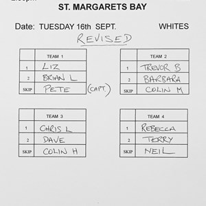 Boughton-Under-Blean Bowls Club Team selections