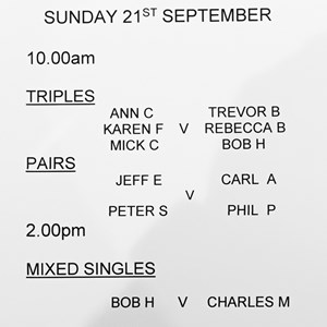 Boughton-Under-Blean Bowls Club Team selections