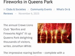 Crewe Lions Club Bonfire event 2025