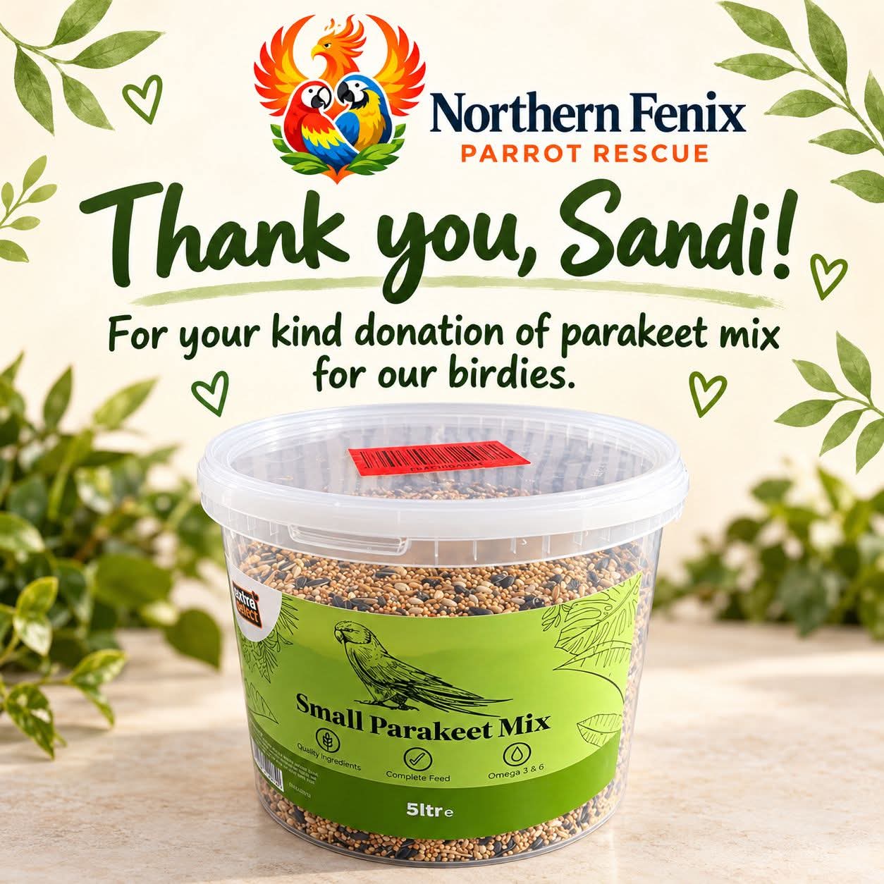 Northern Fenix Parrot Rescue Support Us