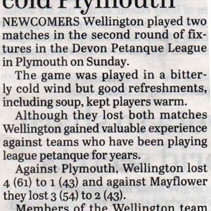 Wellington Petanque Club Press cuttings archive