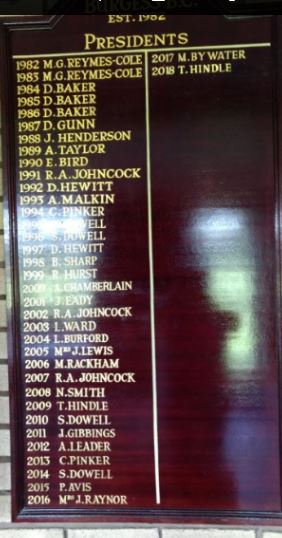 Burgess Bowls Club Honours Board