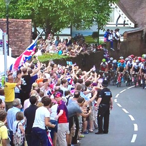 Olympic cycle race in Mickleham village (2012)