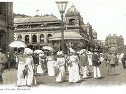 Edwardian ladies promenade in front of the Spa