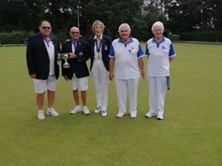Mens Pairs, left to right, Winners Keith Patching & Don Minnett, Runners Up Ken Gilmore & Norman Toby
