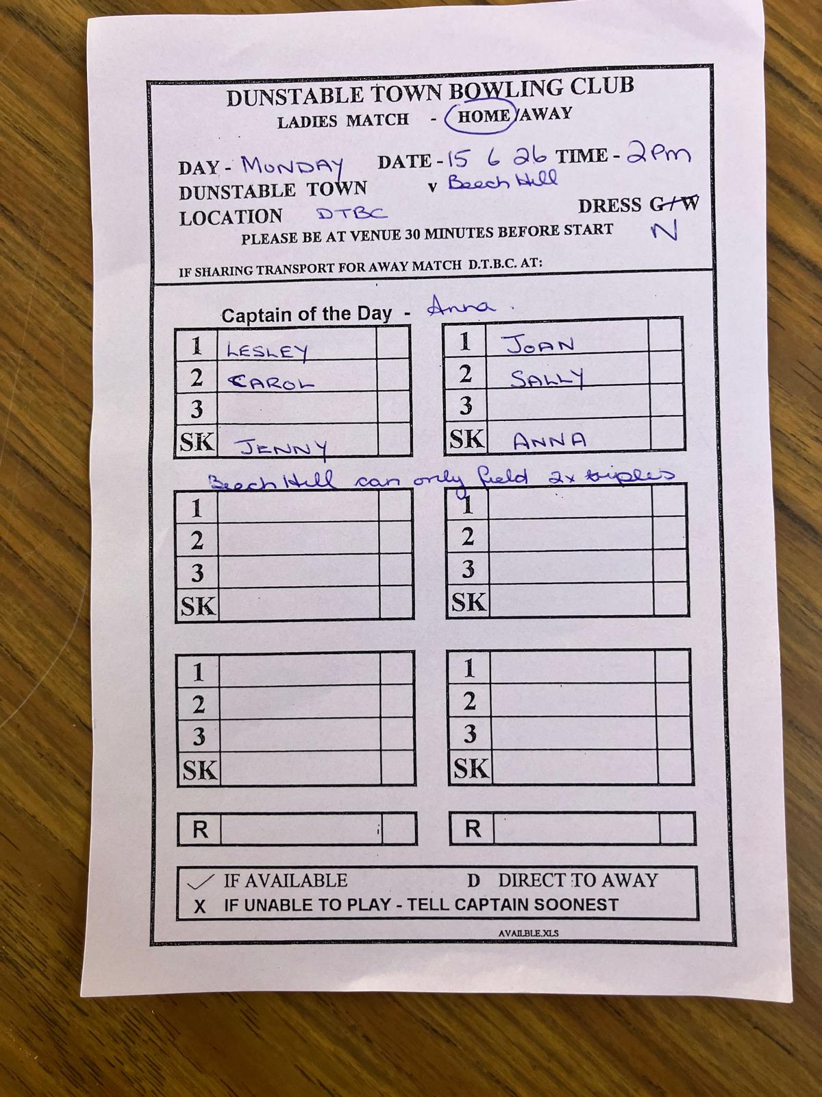Home v Beech Hill 2.00pm