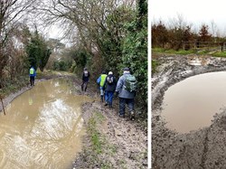 Lots of big, deep puddles – the Vicar of Dibley was mentioned, but all was OK, nobody disappeared. ©RW