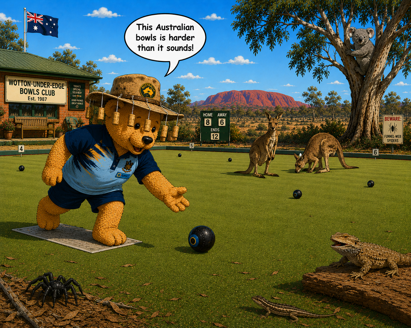 Wotton Bowls Club Rupert the Bowling Bear #2