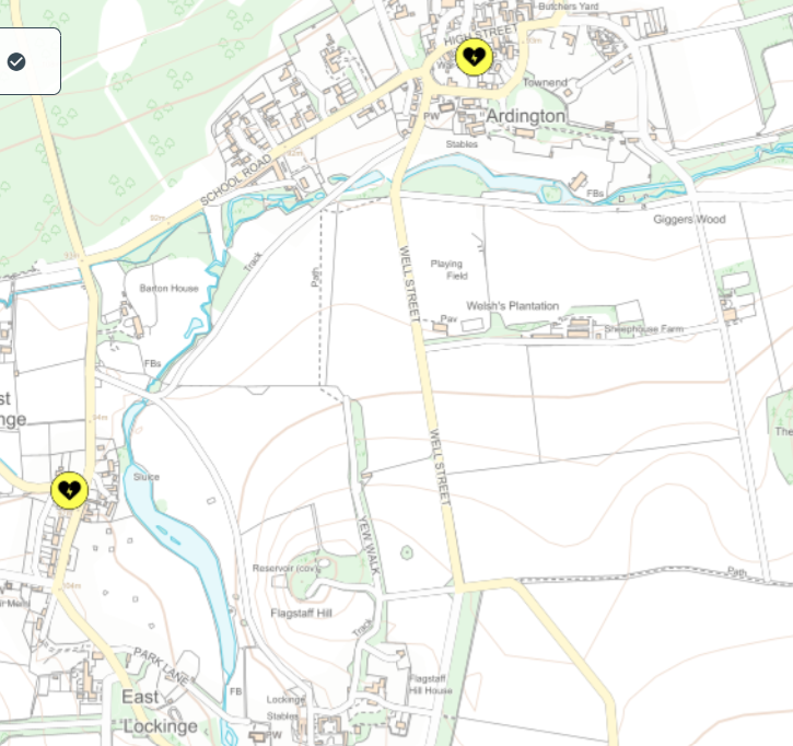 Location of defibrillators