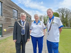 Mayor Cllr Jamie Day, Secretary Jackie Kenealy, President Ian Connaughton.