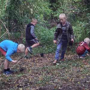 Young helpers at Community planting event