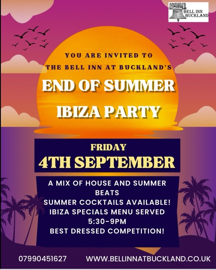 Buckland Dinham Sep 4 - Ibiza Party