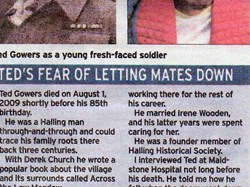 Local newspaper article about founder HHS member Ted Gowers