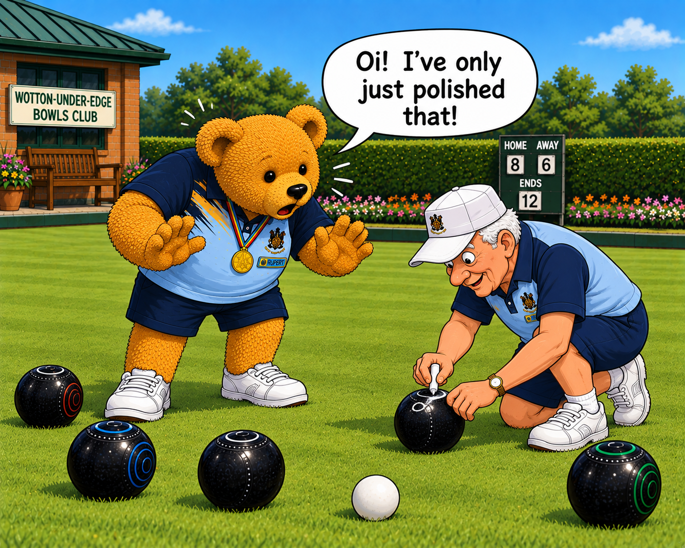 Wotton Bowls Club Rupert the Bowling Bear #3