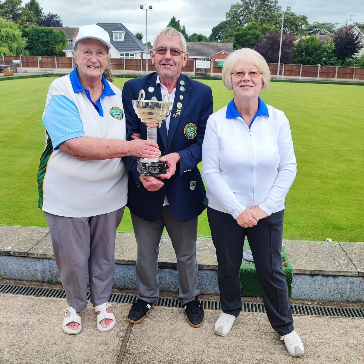 Trophy presented to the winners by Alan Guest.