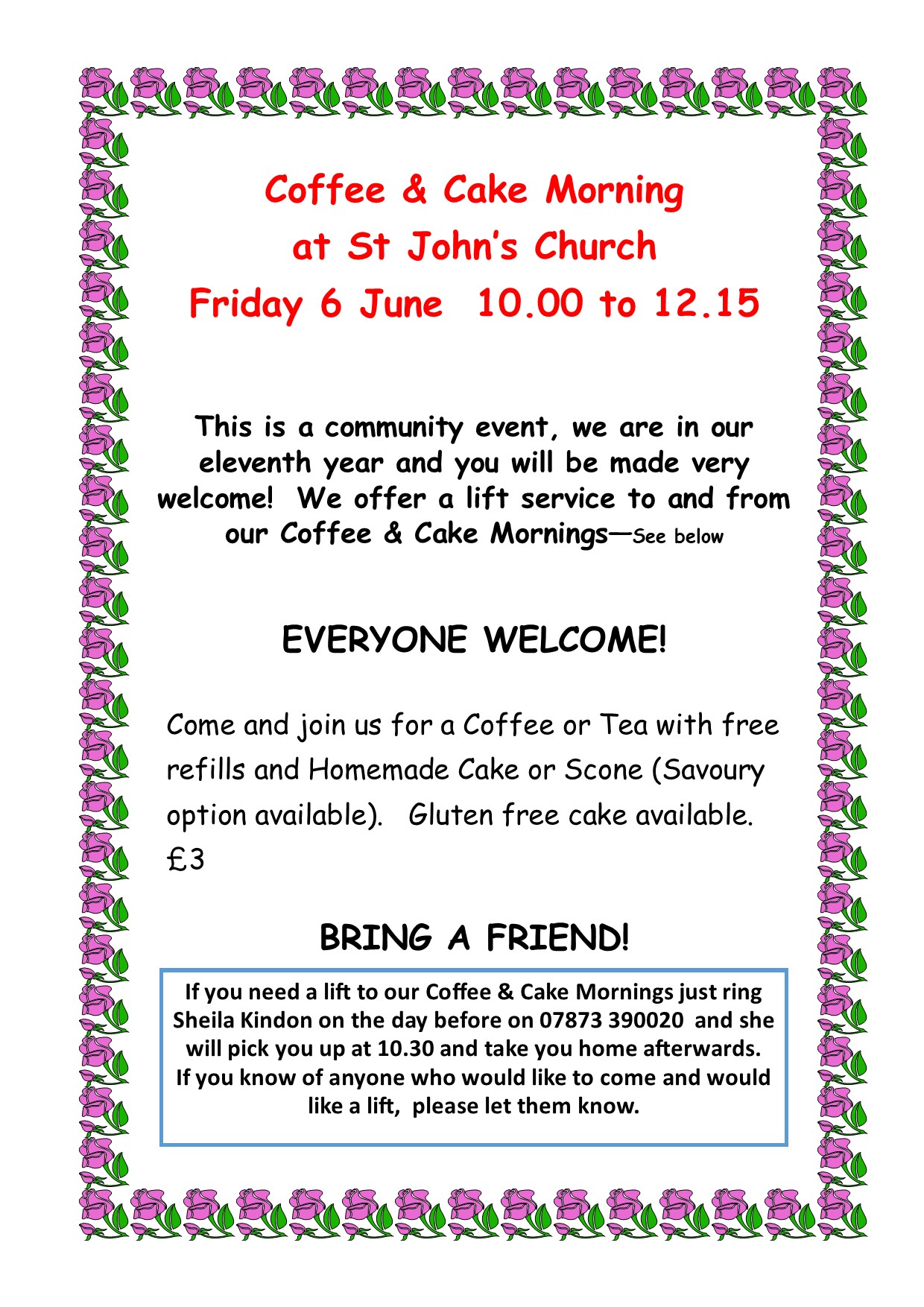 BISHOP MONKTON TODAY Church Events