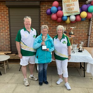 Ladies Invitational Winners Ian Kirsch and Linda Draycot with Sponsor Hillary Mullin