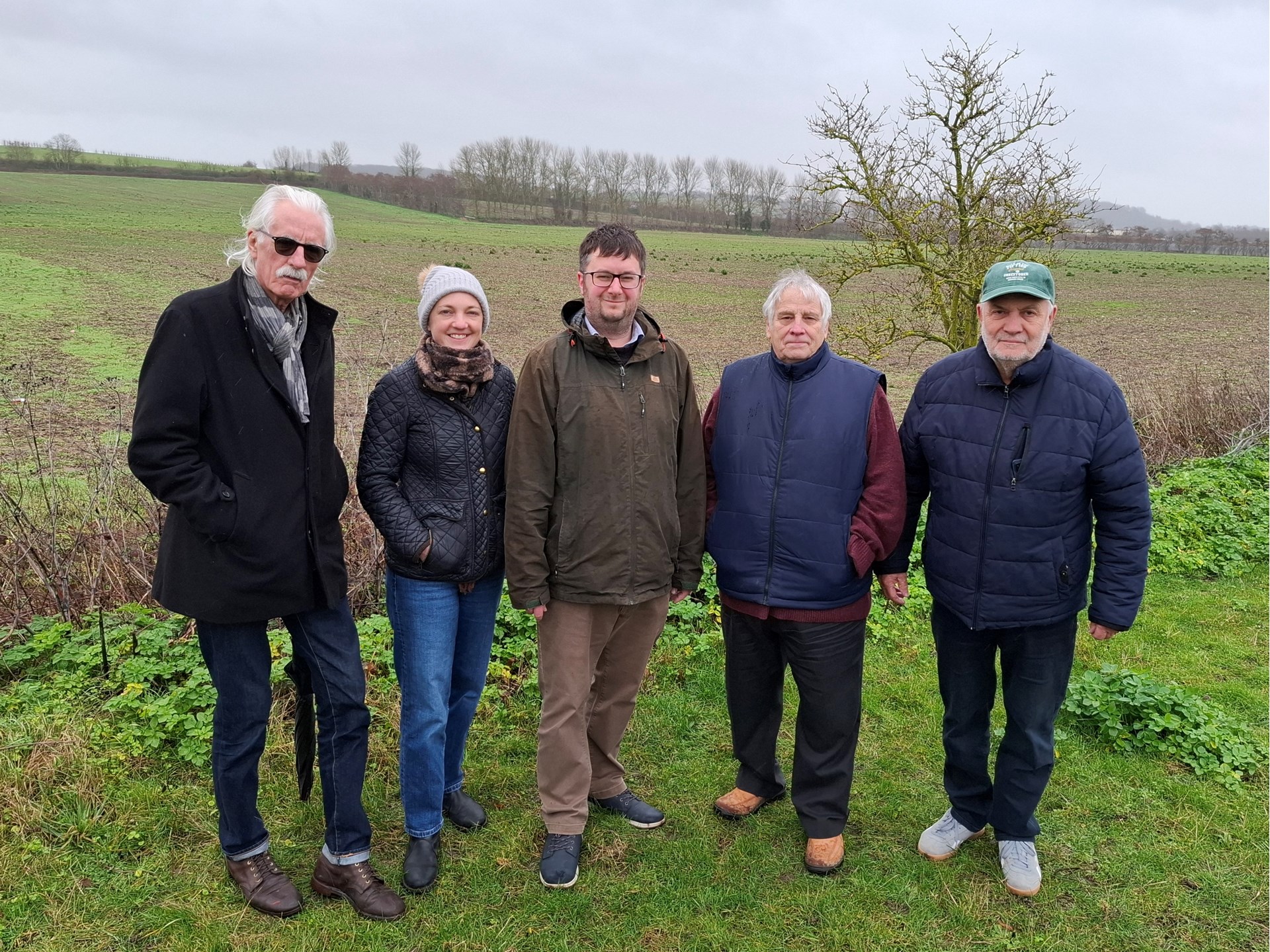 Cllrs Crozer, Turpin, Pearce, Sands and Williams at the development site.