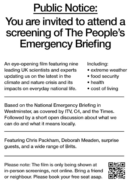 Buckland Dinham Nov 19 - People's Emergency Briefing