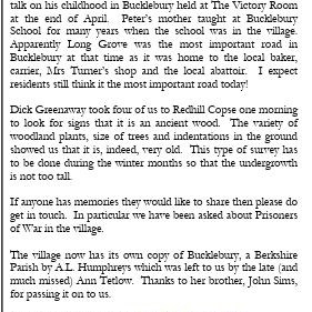 Bucklebury History Group Past Events Compendium