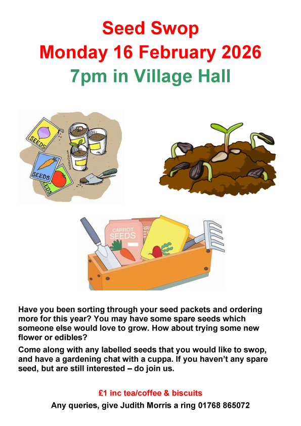 Tirril and Sockbridge Reading Room and Library Events