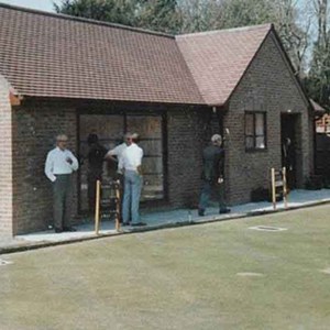 The newly built brick clubhouse in 1990