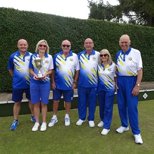 2024 James Trophy. Nigel Pitfield, Yvette Bell, David Bailey, winners. Mick Tate, Val Hannan, Richard Horrell, runners up