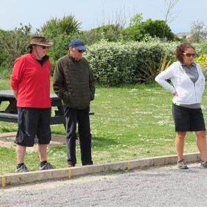 Ian and Barry and one of their opponents at Weston-super-Mare