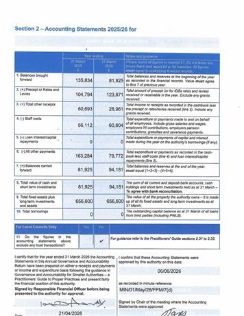 Wilmington Parish Council AGAR3 2025/26